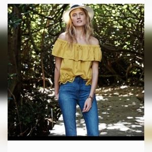 Madewell Eyelet Balcony off shoulder top